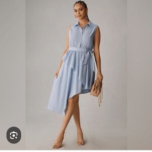Maeve By Anthropogie Light Blue Sleeveless Asymmetrical Dress